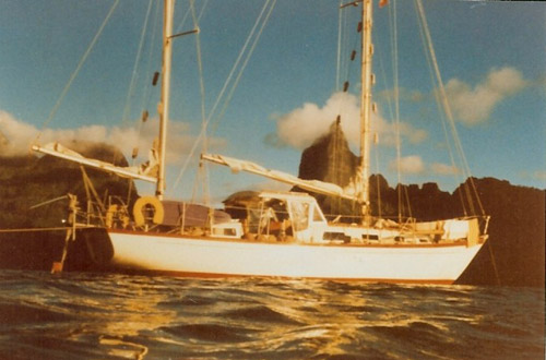 Yacht Patience, Moorea, Tahiti, 1976